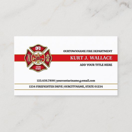 Carte de visite du drapeau des pompiers de la lign (Devant)