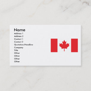 Carte de visite du drapeau du Canada