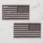 Carte de visite du drapeau uniforme de l'armée amé (Devant / Derrière)