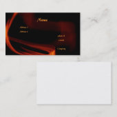 Carte de visite du feu et de flammes (Devant / Derrière)