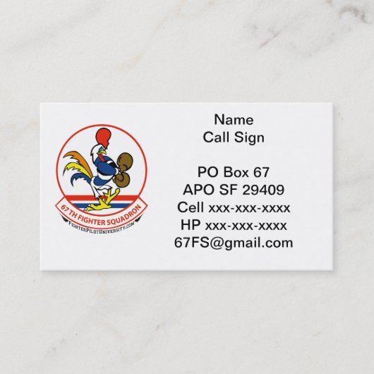 Carte de visite du FS 67 (Devant)