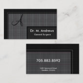 Carte de visite du Général Surgeon - monogramme (Devant / Derrière)