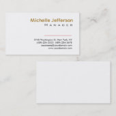 Carte de visite du gestionnaire à la mode White Ma (Devant / Derrière)