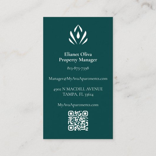 Carte de visite du gestionnaire Ava (Dos)