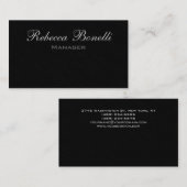 Carte de visite du gestionnaire Black Manager élég (Devant / Derrière)