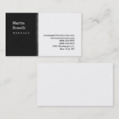 Carte de visite du gestionnaire Black White Grey (Devant / Derrière)
