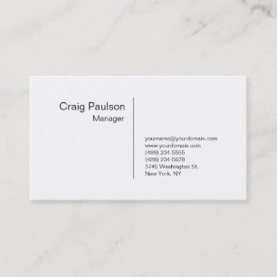 Carte de visite du gestionnaire blanc raffiné