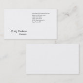 Carte de visite du gestionnaire blanc raffiné (Devant / Derrière)