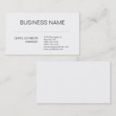 Carte de visite du gestionnaire contemporain en no (Devant / Derrière)