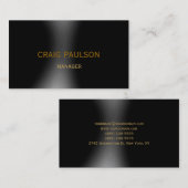 Carte de visite du gestionnaire de gris noir clair (Devant / Derrière)