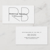 Carte de visite du gestionnaire de monogrammes de (Devant / Derrière)