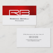 Carte de visite du gestionnaire de monogrammes gri (Devant / Derrière)