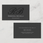 Carte de visite du gestionnaire de monogrammes gri (Devant / Derrière)