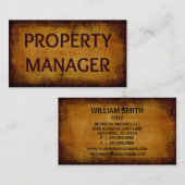 Carte de visite du gestionnaire de propriétés (Devant / Derrière)