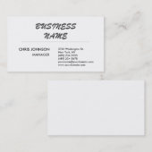 Carte de visite du gestionnaire de script noir bla (Devant / Derrière)