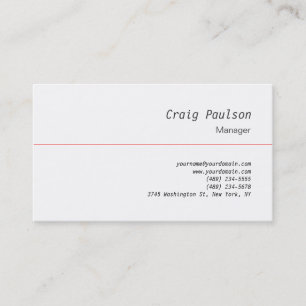 Carte de visite du gestionnaire de tendance Plain 