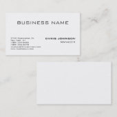 Carte de visite du gestionnaire gris noir et blanc (Devant / Derrière)