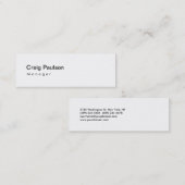 Carte de visite du Gestionnaire noir blanc maigre (Devant / Derrière)