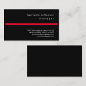 Carte de visite du gestionnaire tendance Black Red (Devant / Derrière)
