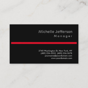 Carte de visite du gestionnaire tendance Black Red