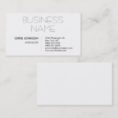 Carte de visite du gestionnaire tendance, noir et  (Devant / Derrière)