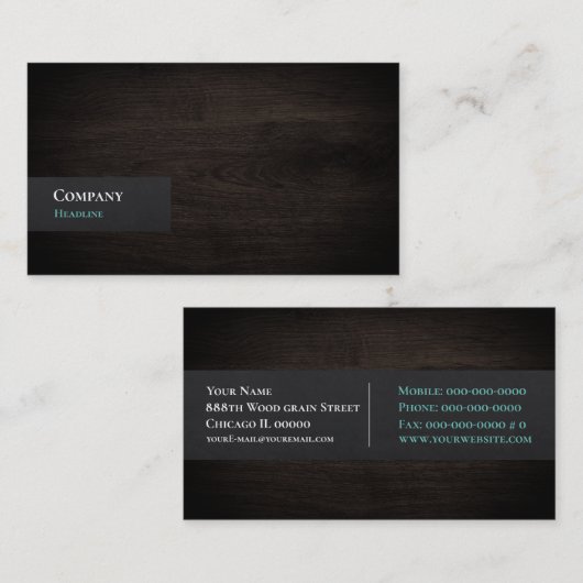 Carte de visite du grain de bois (Devant / Derrière)