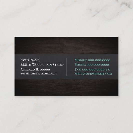 Carte de visite du grain de bois (Dos)