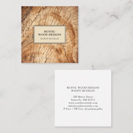 Carte de visite du grain de bois (Devant / Derrière)