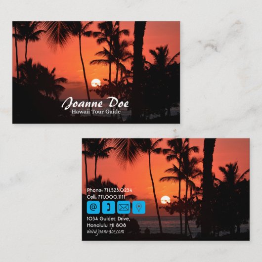 Carte de visite du guide touristique Hawaii (Devant / Derrière)