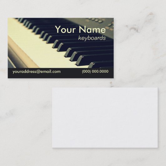 Carte de visite du lecteur de clavier (Devant / Derrière)