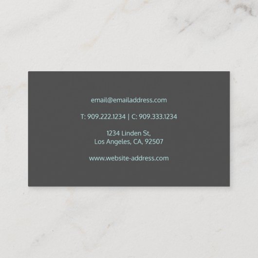 Carte de visite du logo Blue Palm Tree (Dos)