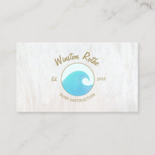 Carte de visite du logo Blue Watercolor Ocean Wave