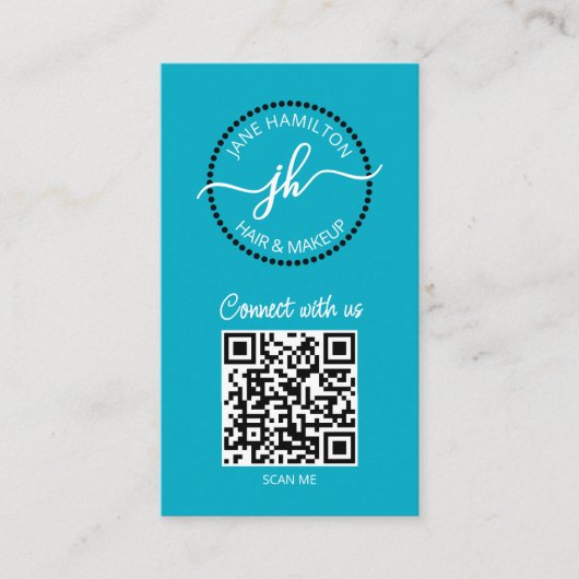 Carte de visite du logo Cercle de code QR (Devant)