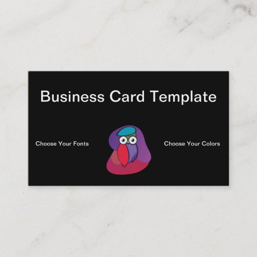 Carte de visite du logo Chouette colorée (Devant)