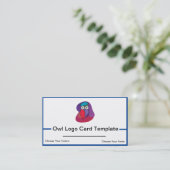 Carte de visite du logo Chouette colorée (Debout devant)
