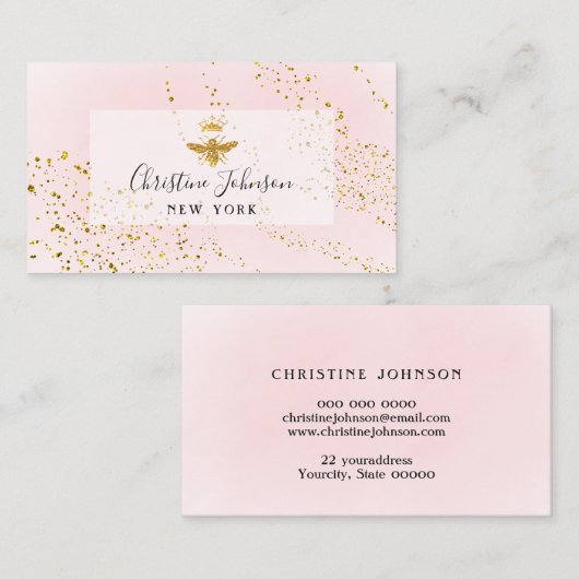 ・ carte de visite du logo d'abeille dorée (Devant / Derrière)