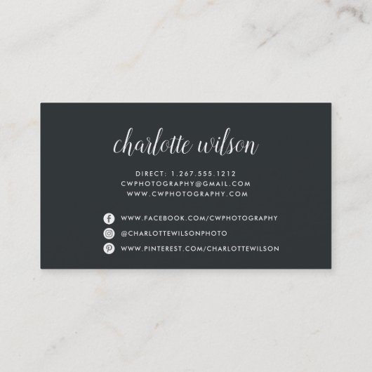 Carte de visite du logo de calligraphie moderne |  (Dos)