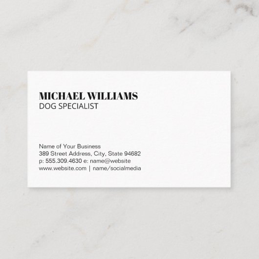 Carte de visite du logo de chien (Dos)