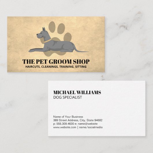 Carte de visite du logo de chien (Devant / Derrière)