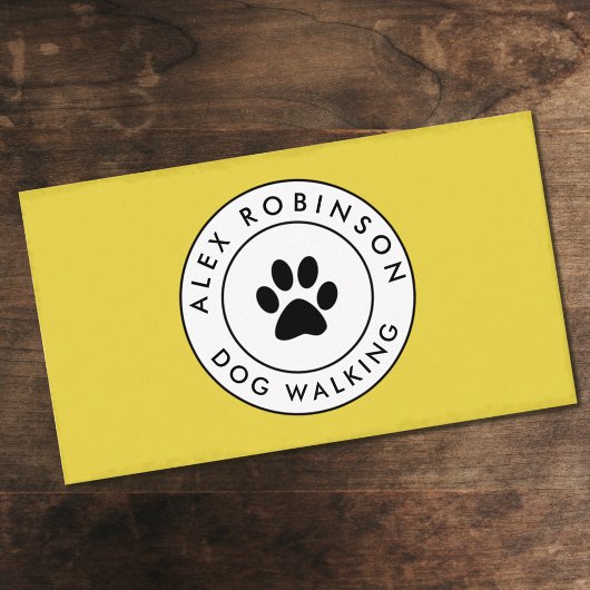 Carte de visite du logo de chien empreinte de patt