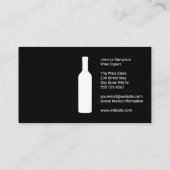 Carte de visite du logo de la bouteille à vin (Dos)