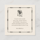 Carte de visite du logo de la ferme de poulet rust (Dos)