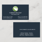 Carte de visite du logo de la feuille d'entretien (Devant / Derrière)