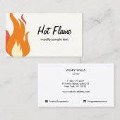 Carte de visite du logo de la flamme (Devant / Derrière)