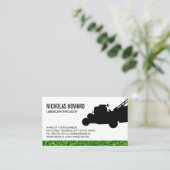 Carte de visite du logo de la tondeuse de pelouse (Debout devant)