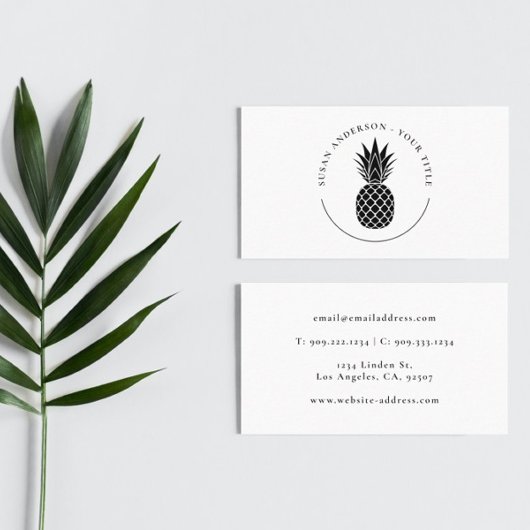 Carte de visite du logo de l'ananas noir