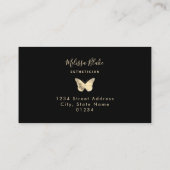 carte de visite du logo de papillon en faux or (Dos)