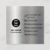 Carte de visite du logo d'entreprise Silver Metal  (Dos)
