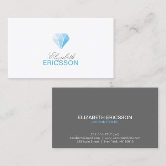 Carte de visite du logo Diamond bleu (Devant / Derrière)