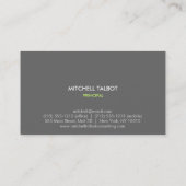 Carte de visite du logo d'oiseau en vol (vert) (Dos)